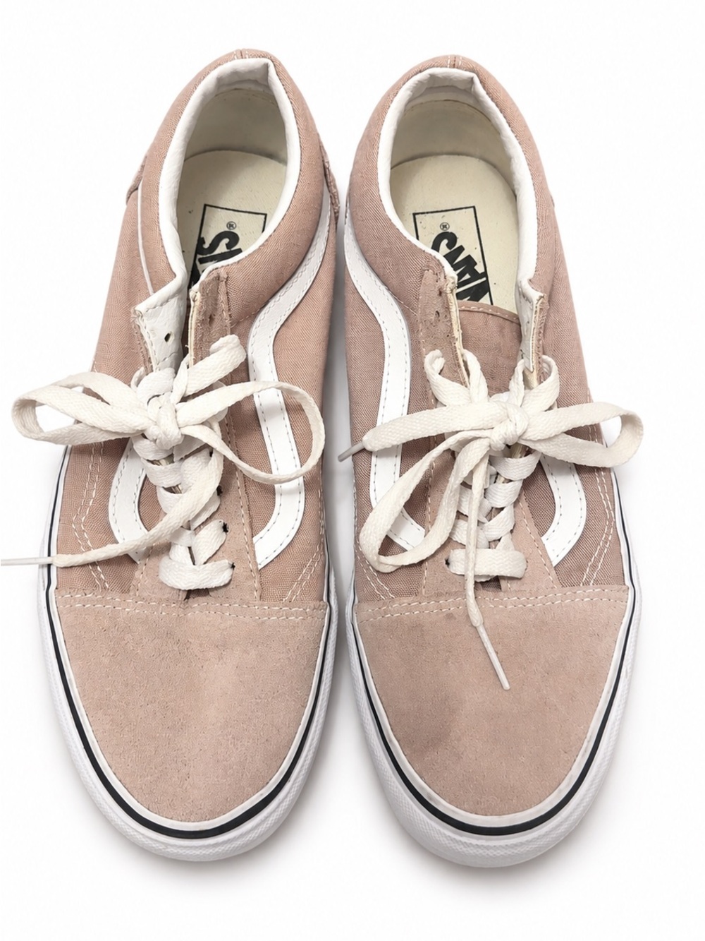 Vans Women’s Old Skool Sneakers in Blush Pink and White